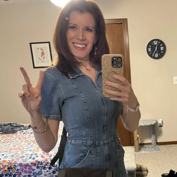 Free People Jayde point collar short sleeve flared leg flight suit sz S - Picture 2 of 10